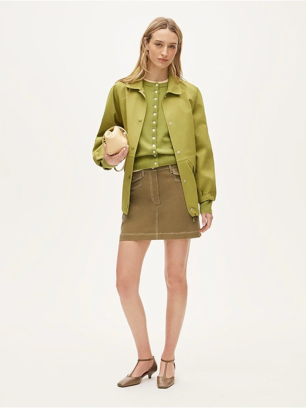 J. Crew Tuscan Olive Utility-pocket mini skirt
